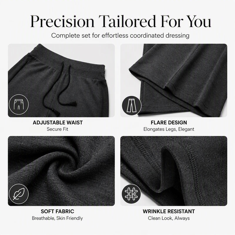 ☀️👖New Arrivals - High-Rise Flared Trousers – Flowing Drape & Versatile Style for Any Casual Occasion