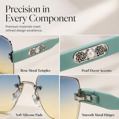 🕶️ -50% OFF! ✨ Women's Rimless Square Sunglasses – HD UV400 Resin & Metal – Oversized Design with Decorative Pearls for a Chic Urban Look 💎