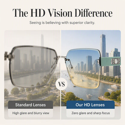 🕶️ -50% OFF! ✨ Women's Rimless Square Sunglasses – HD UV400 Resin & Metal – Oversized Design with Decorative Pearls for a Chic Urban Look 💎
