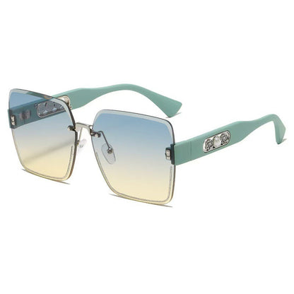 🕶️ -50% OFF! ✨ Women's Rimless Square Sunglasses – HD UV400 Resin & Metal – Oversized Design with Decorative Pearls for a Chic Urban Look 💎