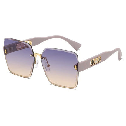 🕶️ -50% OFF! ✨ Women's Rimless Square Sunglasses – HD UV400 Resin & Metal – Oversized Design with Decorative Pearls for a Chic Urban Look 💎