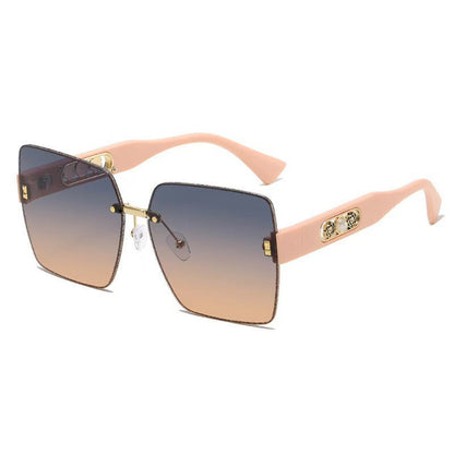 🕶️ -50% OFF! ✨ Women's Rimless Square Sunglasses – HD UV400 Resin & Metal – Oversized Design with Decorative Pearls for a Chic Urban Look 💎