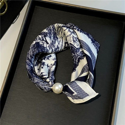 📢📢LIMITED-TIME 50% OFF!!🌸No-Tie Magnetic Pearl Clasp Soft Scarf💟Everyday Versatile Pieces