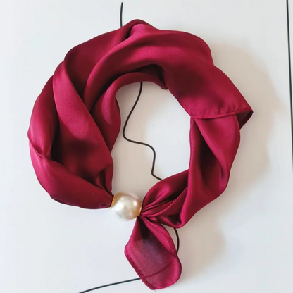 📢📢LIMITED-TIME 50% OFF!!🌸No-Tie Magnetic Pearl Clasp Soft Scarf💟Everyday Versatile Pieces