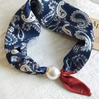 📢📢LIMITED-TIME 50% OFF!!🌸No-Tie Magnetic Pearl Clasp Soft Scarf💟Everyday Versatile Pieces