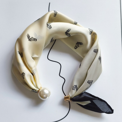 📢📢LIMITED-TIME 50% OFF!!🌸No-Tie Magnetic Pearl Clasp Soft Scarf💟Everyday Versatile Pieces