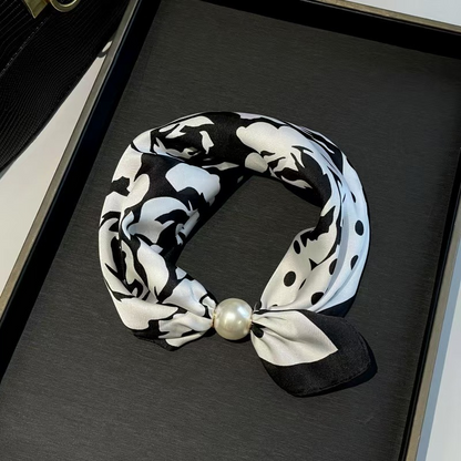 📢📢LIMITED-TIME 50% OFF!!🌸No-Tie Magnetic Pearl Clasp Soft Scarf💟Everyday Versatile Pieces