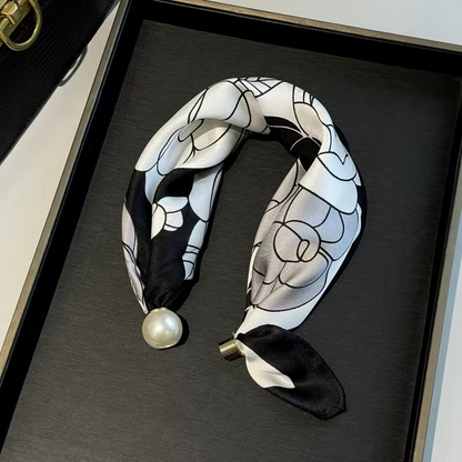 📢📢LIMITED-TIME 50% OFF!!🌸No-Tie Magnetic Pearl Clasp Soft Scarf💟Everyday Versatile Pieces