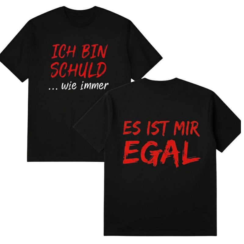 🔥2026 Bestseller🔥Funny German Slogan Men's Black T-Shirt Casual Short Sleeve Crew Neck Top