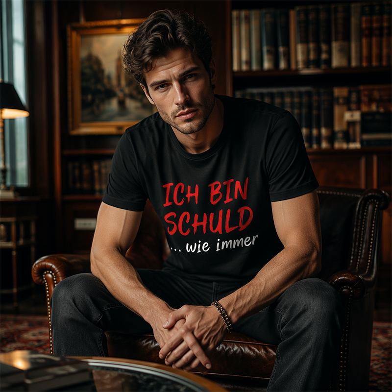 🔥2026 Bestseller🔥Funny German Slogan Men's Black T-Shirt Casual Short Sleeve Crew Neck Top
