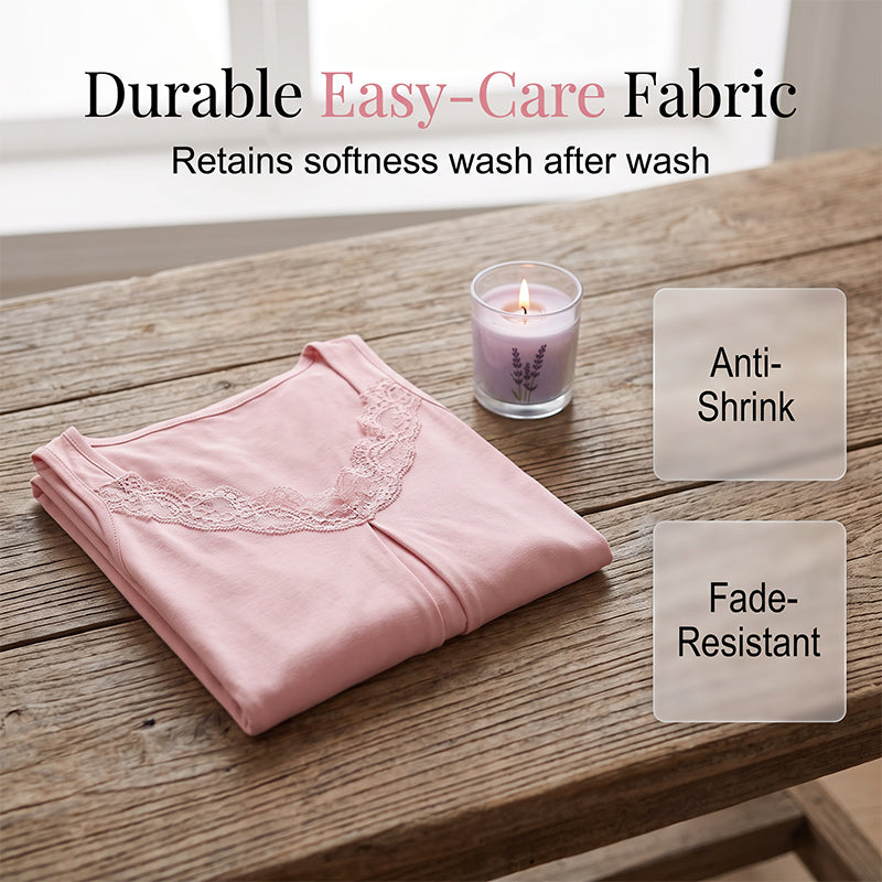🥳2026 HOT SALE🥳💞Women's Lace V-Neck Nightdress Loose Modal Slip Sleepwear