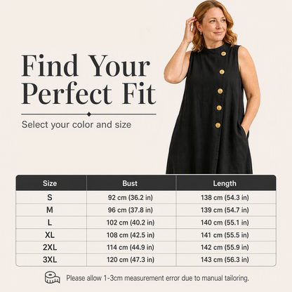 ✨Women's Chic Sleeveless Button Maxi Dress – Elegant Flowing Fit For Effortless Everyday Style🤍