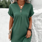 📢📢2026 HOT SALE !!🔥Simple Solid Color V-Neck Short Sleeve Dress for Women