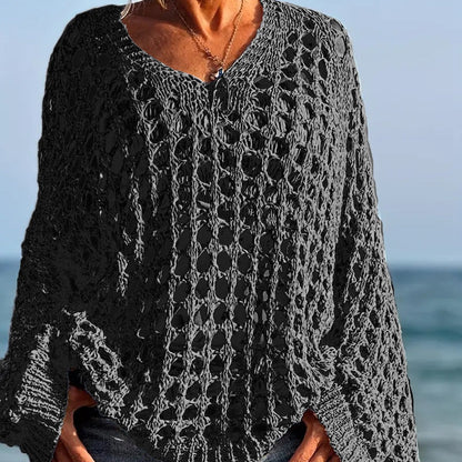 🥳2026 HOT SALE🥳💞Women’s Casual Solid Color Crochet Knit Top