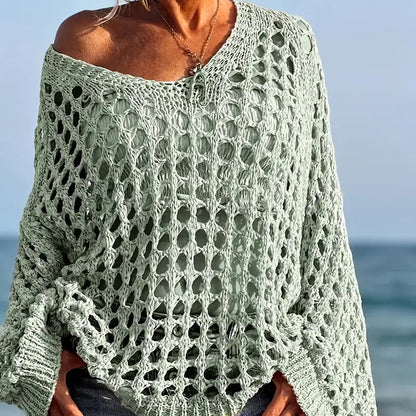 🥳2026 HOT SALE🥳💞Women’s Casual Solid Color Crochet Knit Top