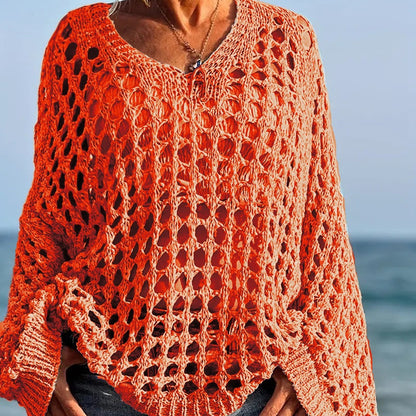 🥳2026 HOT SALE🥳💞Women’s Casual Solid Color Crochet Knit Top