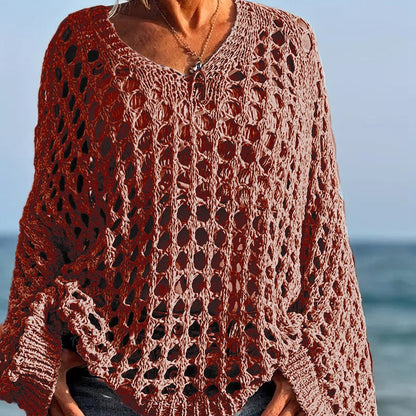🥳2026 HOT SALE🥳💞Women’s Casual Solid Color Crochet Knit Top