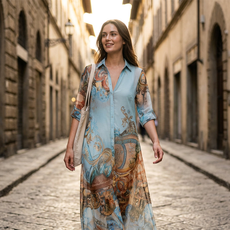 📢📢2026 HOT SALE FREE SHIPPING!!🔥Women's Elegant Retro Print Maxi Dress