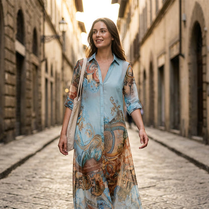 📢📢2026 HOT SALE FREE SHIPPING!!🔥Women's Elegant Retro Print Maxi Dress