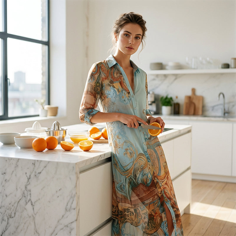 📢📢2026 HOT SALE FREE SHIPPING!!🔥Women's Elegant Retro Print Maxi Dress