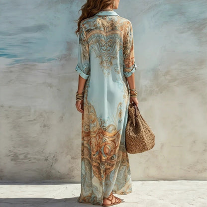 📢📢2026 HOT SALE FREE SHIPPING!!🔥Women's Elegant Retro Print Maxi Dress
