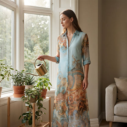 📢📢2026 HOT SALE FREE SHIPPING!!🔥Women's Elegant Retro Print Maxi Dress