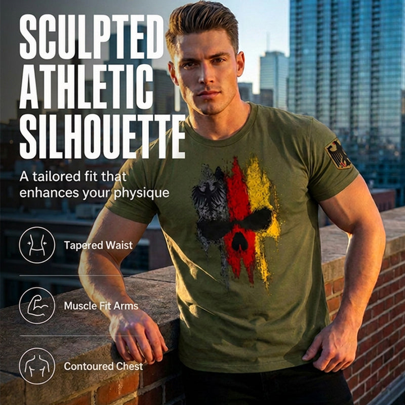 Men's German Flag Skull T-Shirt