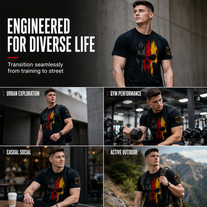 Men's German Flag Skull T-Shirt