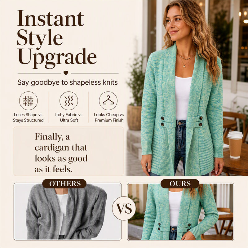 🔥 2026 Fresh Drops | Flat 50% OFF Today! 💸Women's Casual Double-Breasted Knit Cardigan