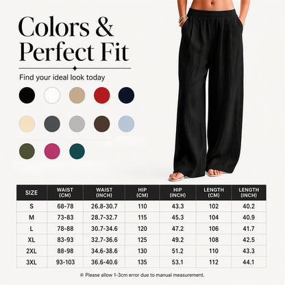 🌸Hot Sale 50% OFF👖 Women's Elastic Waist Wide-Leg Pants – Flattering Relaxed Fit For Everyday Comfort & Style 🤍