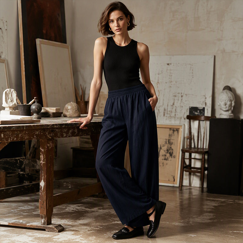 💥 Flash Sale! 2026 New Arrivals 50% OFF 🏃‍♀️Women's Elastic Waist Wide-Leg Pants