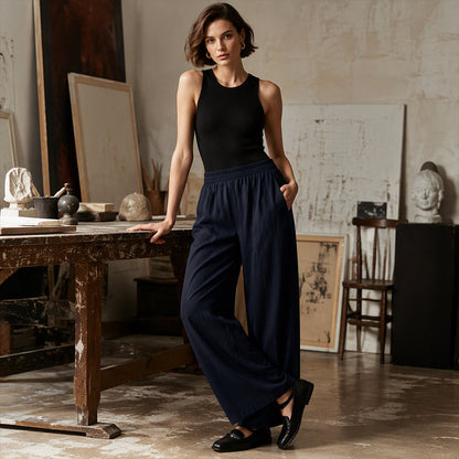 💥 Flash Sale! 2026 New Arrivals 50% OFF 🏃‍♀️Women's Elastic Waist Wide-Leg Pants
