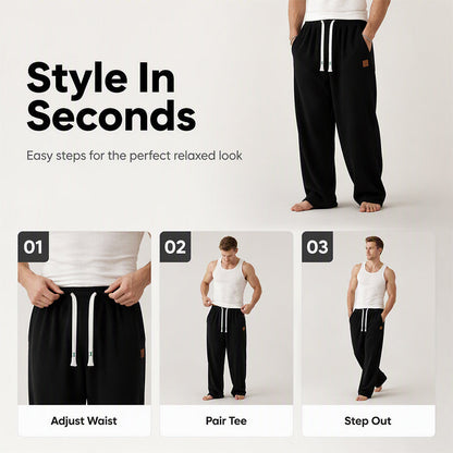 🚨 2026 New Arrivals | 50% OFF & FREE SHIPPING!  🛍️ Men's Casual Wide Leg Sweatpants-Soft Fabric,Relaxed Fit, Adjustable Waist