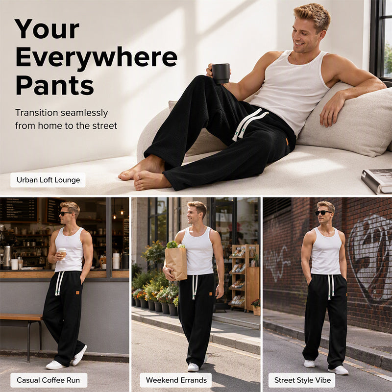 🚨 2026 New Arrivals | 50% OFF & FREE SHIPPING!  🛍️ Men's Casual Wide Leg Sweatpants-Soft Fabric,Relaxed Fit, Adjustable Waist