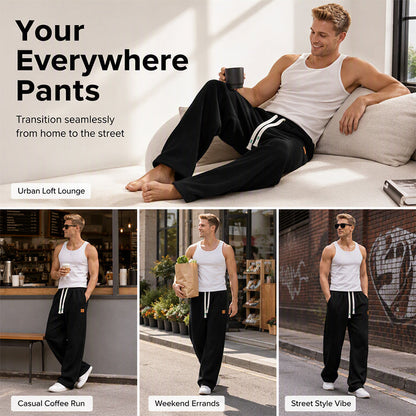 🚨 2026 New Arrivals | 50% OFF & FREE SHIPPING!  🛍️ Men's Casual Wide Leg Sweatpants-Soft Fabric,Relaxed Fit, Adjustable Waist