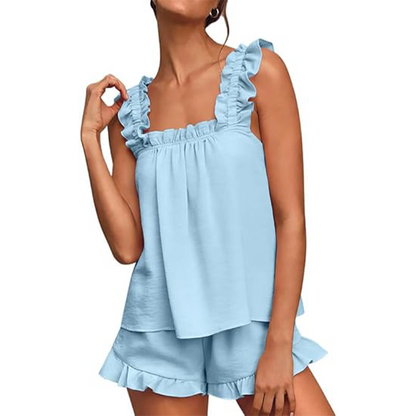 🥳2026 HOT SALE🥳💞Soft & Comfy Ruffle Trim Pajama Set