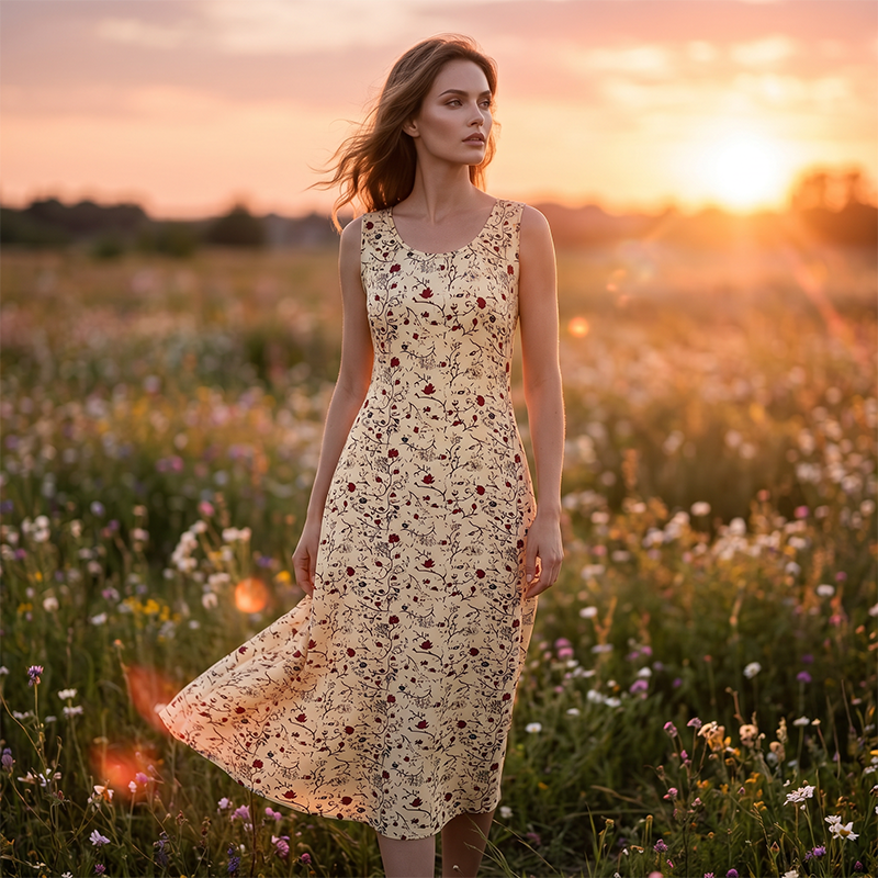 🥳2026 HOT SALE🥳💞Women's Floral Print Sleeveless Maxi Dress with Pockets