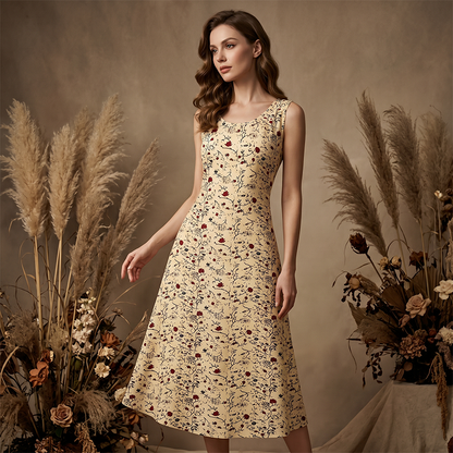 🥳2026 HOT SALE🥳💞Women's Floral Print Sleeveless Maxi Dress with Pockets