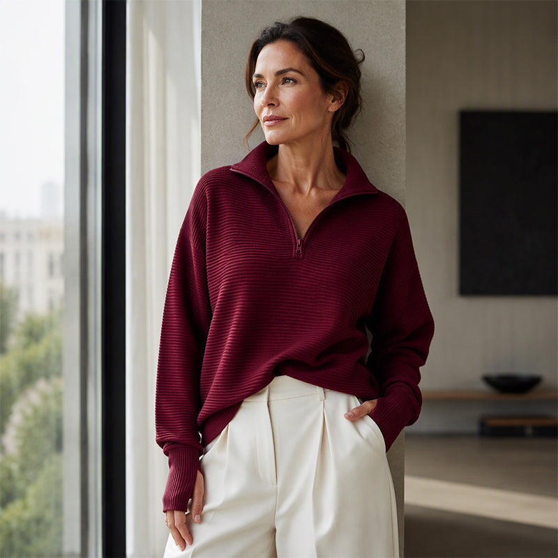 🔥2026 Bestseller🔥Women's Quarter Zip Pullover Sweater
