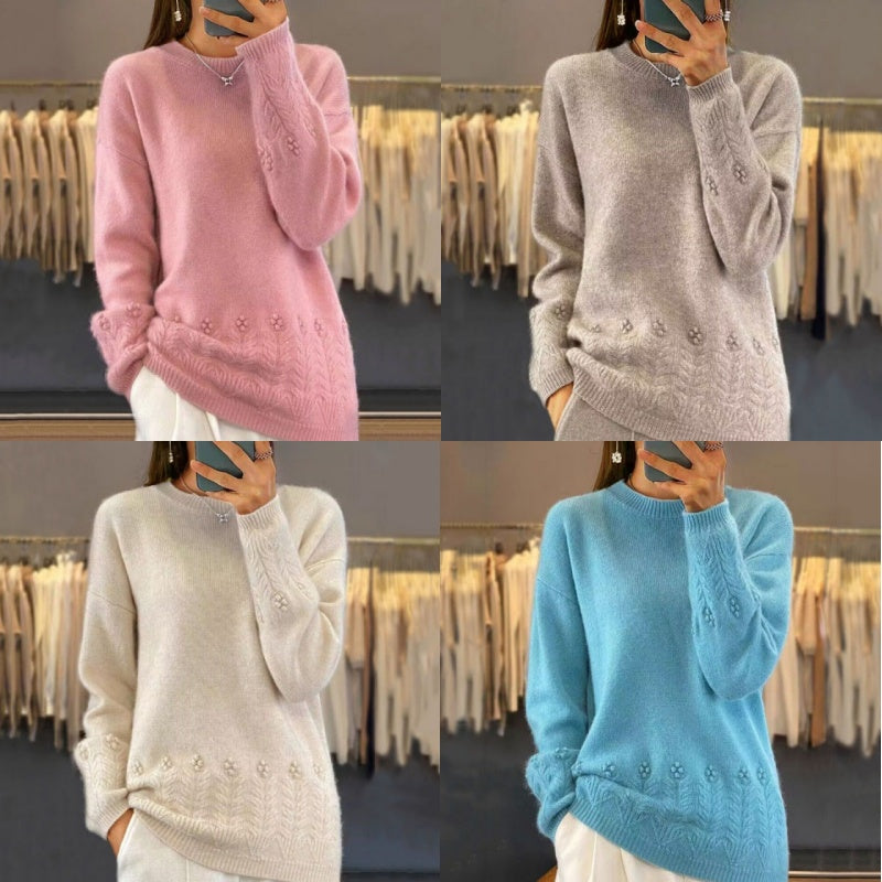 📢📢LIMITED-TIME SPECIAL!!💖【S-XL】Women's Retro Solid Color Crewneck Knit Sweater