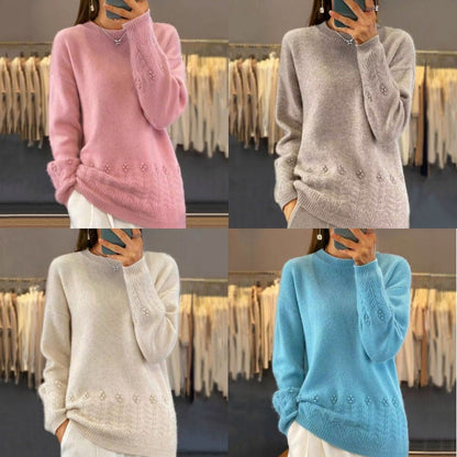 📢📢LIMITED-TIME SPECIAL!!💖【S-XL】Women's Retro Solid Color Crewneck Knit Sweater