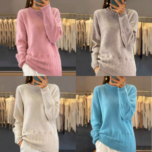 📢📢LIMITED-TIME SPECIAL!!💖【S-XL】Women's Retro Solid Color Crewneck Knit Sweater