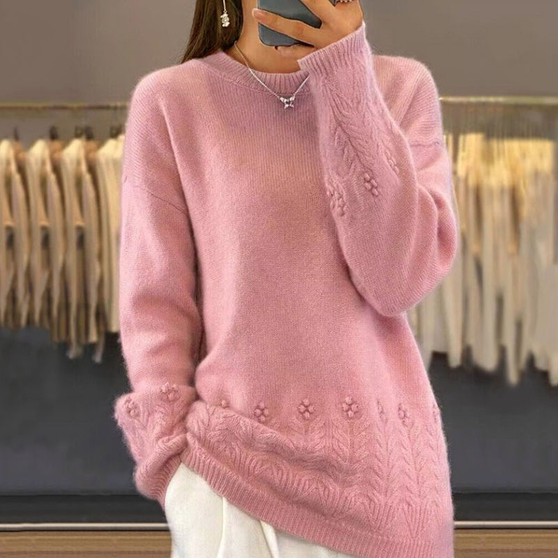 📢📢LIMITED-TIME SPECIAL!!💖【S-XL】Women's Retro Solid Color Crewneck Knit Sweater
