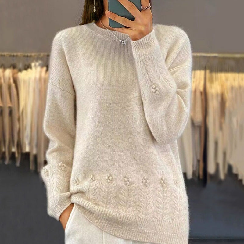 📢📢LIMITED-TIME SPECIAL!!💖【S-XL】Women's Retro Solid Color Crewneck Knit Sweater