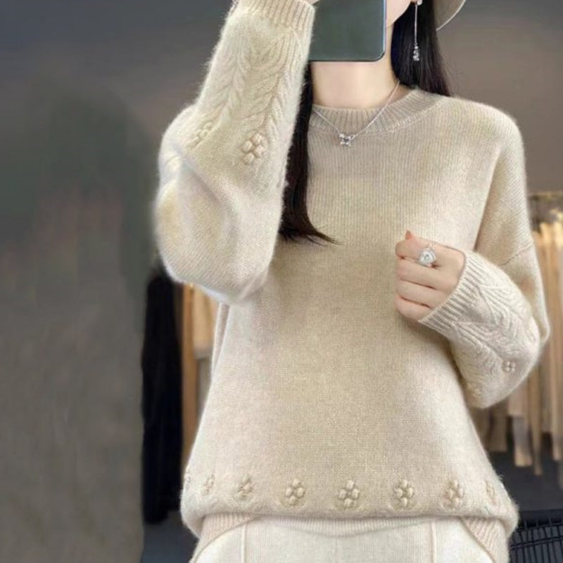 📢📢LIMITED-TIME SPECIAL!!💖【S-XL】Women's Retro Solid Color Crewneck Knit Sweater