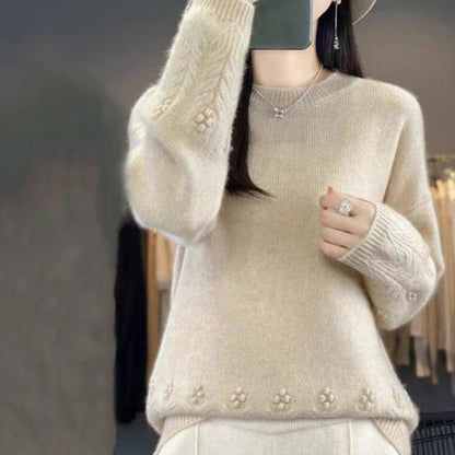 📢📢LIMITED-TIME SPECIAL!!💖【S-XL】Women's Retro Solid Color Crewneck Knit Sweater