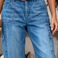 👖 LIMITED-TIME 35% OFF! ✨ Women's Casual Stretchy Cropped Denim Pants – Barrel Fit, Mid-Waist, Multi-Pockets 🌿