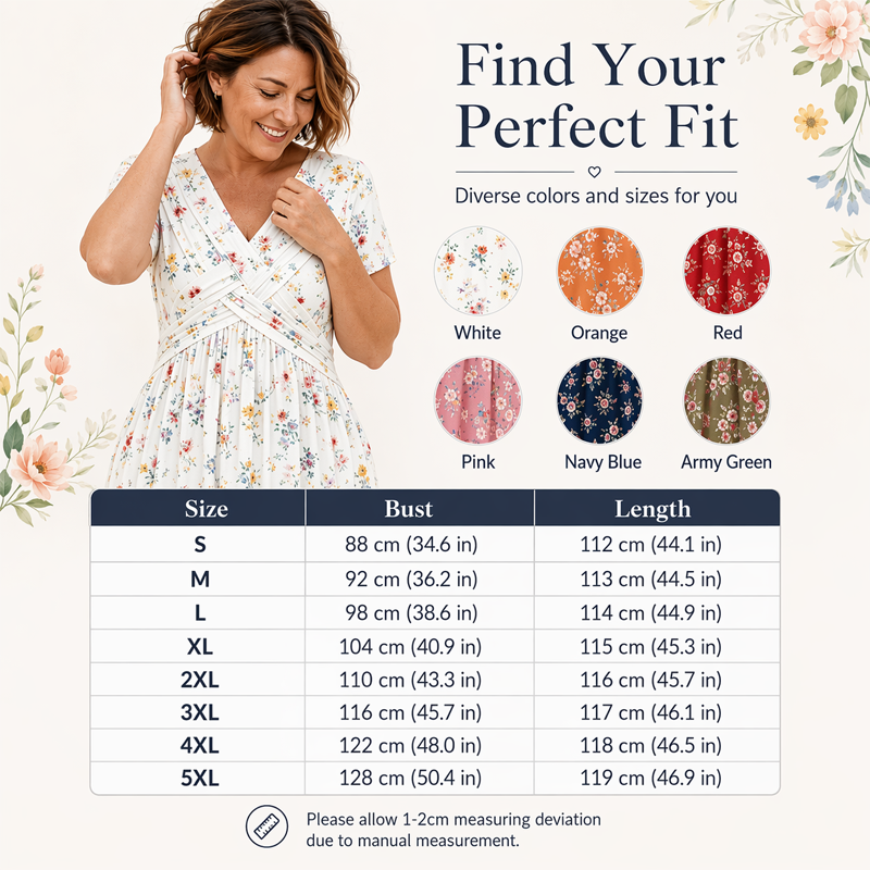 💃💃Summer Hot Sale 70% OFF🌿⏳Women's V-Neck Floral Print Dress with Twist Waist