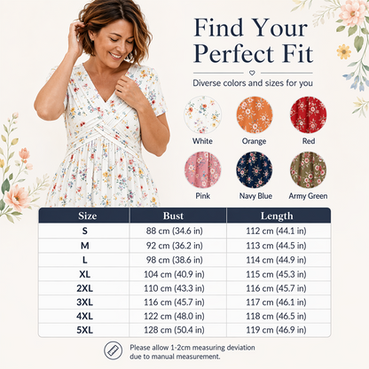 💃💃Summer Hot Sale 70% OFF🌿⏳Women's V-Neck Floral Print Dress with Twist Waist