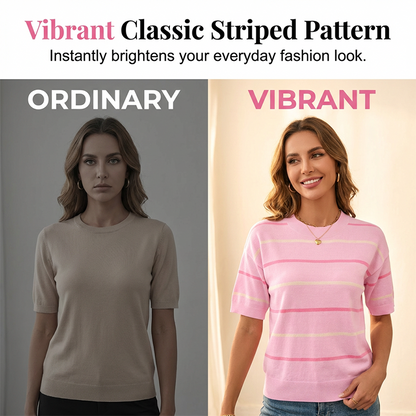 🥳2026 HOT SALE🥳💞Women's Classic Striped Short-Sleeve T-Shirt